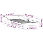 vidaXL Cadre de lit Blanc 90 x 220 cm Bois massif en pin
