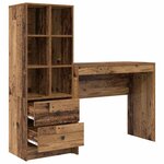 vidaXL Bureau avec tiroir 2 Pièces Bois ancien