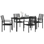 vidaXL Ensemble de salle à manger pour jardin 5 Pièces Noir Rattan PVC