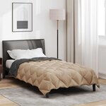 vidaXL Duvet d'hiver Anthracite et Taupe 200 x 155 cm Microfibre