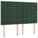 vidaXL Tête de lit à LED Vert foncé 144x5x118/128 cm Velours