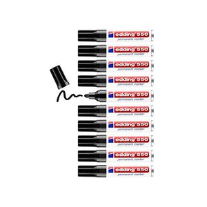 Marqueur Permanent 550 Pointe Ronde Noir 3-4 mm x 10 EDDING