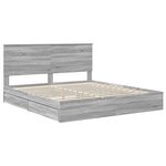 vidaXL Lit de Rangement Gris Sonoma 180 x 200 cm Bois d'ingénierie