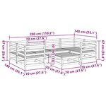 vidaXL Salon de jardin 7 Pièces bois massif sapin de douglas