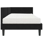 vidaXL Cadre de lit d'angle avec matelas 2 pc Noir 80 x 200 cm Velours