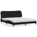 vidaXL Lit avec matelas Hvar noir 180x200 cm similicuir