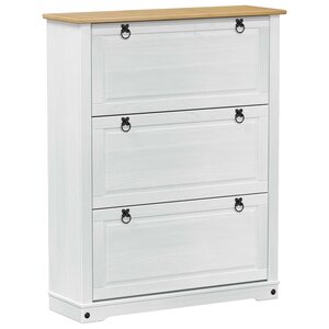 vidaXL Cabinet à chaussures Corona Blanc 99 x 32 x 122 cm Pin massif