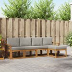vidaXL Ensemble de canapés d'extérieur 5 pc Gris Naturel et Clair