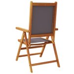 vidaXL Chaises de jardin lot de 2 anthracite bois acacia massif tissu