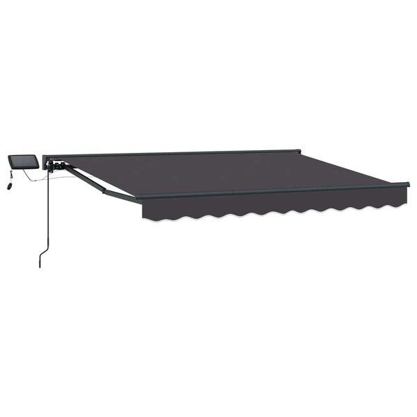 vidaXL Cadre de store manuel avec LEDs Anthracite 3 5 x 2 5 m