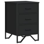 vidaXL Table de chevet noir 40x41x60 cm bois d’ingénierie