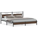 vidaXL Cadre de lit en métal sans matelas chêne marron 193x203 cm