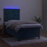 vidaXL Sommier à lattes de lit avec matelas et LED Bleu foncé 80x200cm
