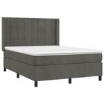 vidaXL Sommier à lattes de lit et matelas Gris foncé 140x190cm Velours