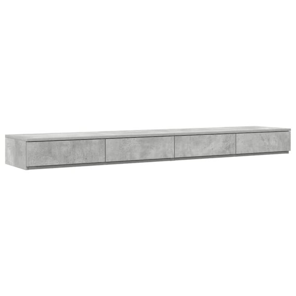 vidaXL Cadre de lit avec rangement Gris béton 180 cm Bois d'ingénierie
