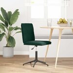 vidaXL Chaise de salle à manger Vert foncé Velours