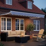 vidaXL Auvent rétractable électrique Bleu et Blanc 2 5 x 2 m