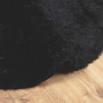 vidaXL Tapis shaggy à poils longs NAVARRA noir 160x160 cm polyester