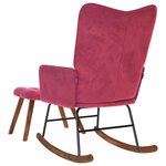 vidaXL Chaise à bascule avec repose-pied rouge bordeaux velours