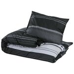 vidaXL Ensemble de housse de couette noir et blanc 200x220 cm Coton