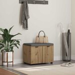 vidaXL Banc d'entrée avec coussin Chêne artisanal 60 x 38 x 46 cm