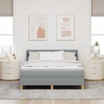 vidaXL Lit box avec matelas gris clair  140 x 200 cm  tissu.