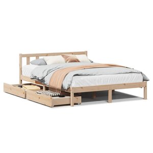 vidaXL Cadre de lit sans matelas 135x190 cm bois de pin massif