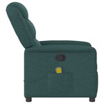 vidaXL Fauteuil de massage inclinable Vert foncé Tissu