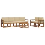 vidaXL Ensemble de canapés d'extérieur 7 pc Naturel et Beige