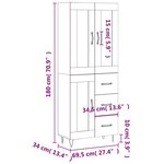 vidaXL Buffet haut Blanc 69 5x34x180 cm Bois d'ingénierie