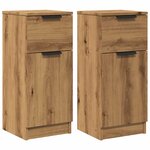 vidaXL Buffets 2 Pièces chêne artisanal 30x30x70 cm bois d'ingénierie