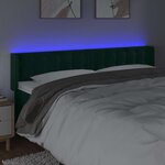 vidaXL Tête de lit à LED Vert foncé 203x16x78/88 cm Velours