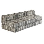vidaXL Pouf modulaire à 3 places Gris rayé Tissu