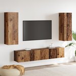 vidaXL Ensemble de meuble TV mural en bois vieilli - 4 pièces