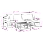 vidaXL Ensemble de canapé de jardin avec coussin 5 Pièces Noir Aluminium