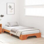 vidaXL Cadre de lit Marron cire 207 x 107 x 17 cm Bois massif en pin