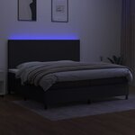 vidaXL Sommier à lattes de lit et matelas et LED Noir 200x200 cm Tissu