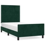 vidaXL Cadre de lit sans matelas vert foncé 100x200 cm velours