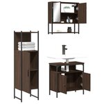 vidaXL Ensemble de meubles de salle de bain 3 Pièces Chêne marron