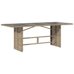 vidaXL Ensemble de bistro de jardin 7 Pièces coussins beige poly rotin