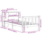 vidaXL Lit bibliothèque sans matelas blanc 90x200cm bois de pin massif