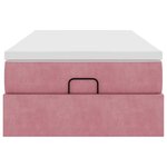 vidaXL Cadre de lit ottoman avec matelas rose 90x200 cm velours