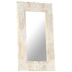 vidaXL Miroir Blanc 80x50 cm Bois de manguier massif