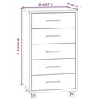 vidaXL Armoire à tiroirs avec roulettes Sonoma gris Bois d'ingénierie