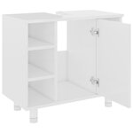 vidaXL Armoire de salle de bain Blanc brillant Bois d’ingénierie