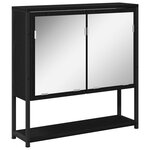 vidaXL Ensemble de mobilier de salle de bain avec étagère 4 Pièces Noir