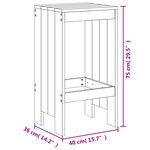 vidaXL Ensemble de bar de jardin 3 Pièces blanc bois de pin massif