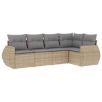 vidaXL Salon de jardin avec coussins 5 Pièces beige résine tressée