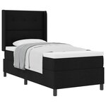 vidaXL Lit à ressorts avec matelas Noir 100 x 200 cm tissu