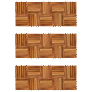 vidaXL Carreau de terrasse Modèle vertical 30 x 30 cm Acacia 30 Pièces